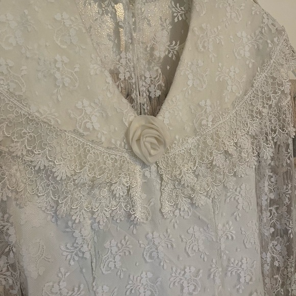 NWT Vintage 1980’s Jessica McClintock Lace bridal Wedding Dress Sz 5/6 - Picture 3 of 12